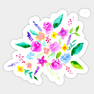 Watercolor Flowers Florals Cute Sticker